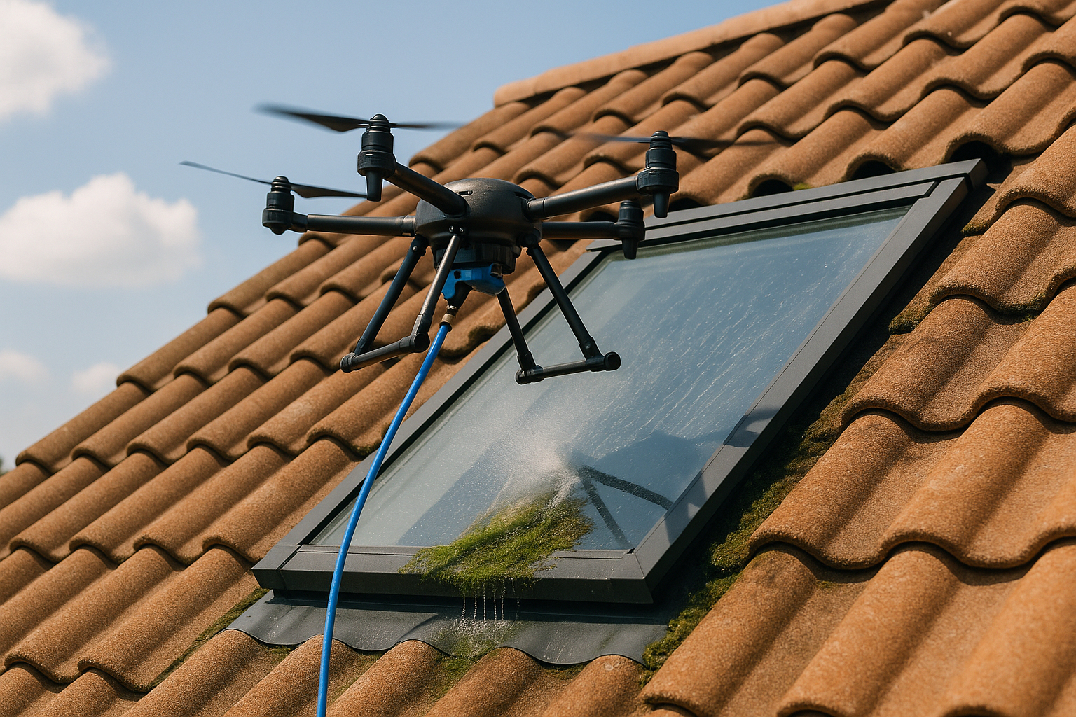Skylight Cleaning service demonstration