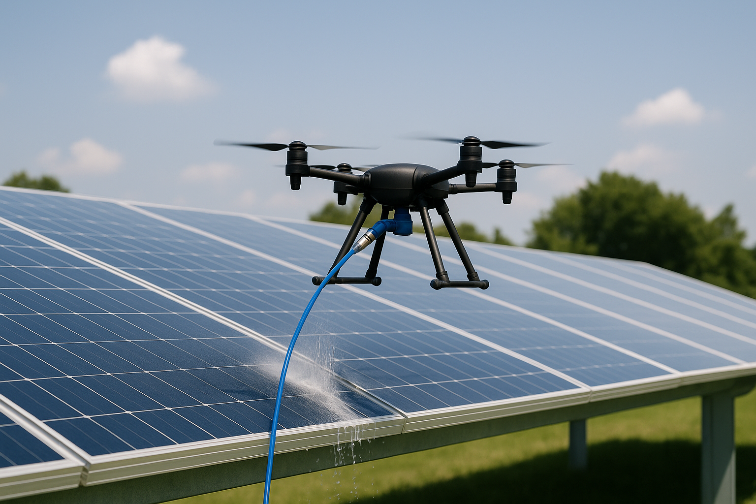 Solar Panel Cleaning service demonstration